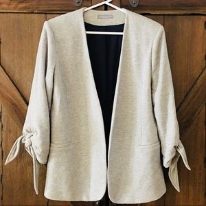 Olivia Moon Tie Sleeve Knit Blazer